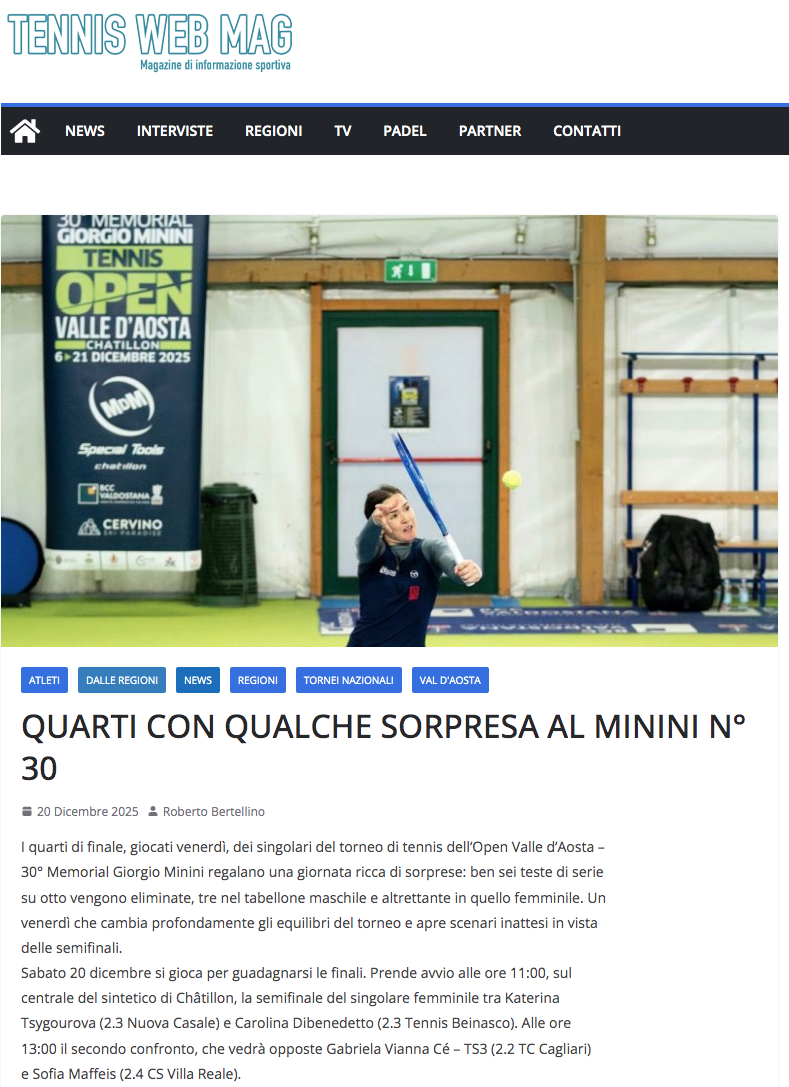 Quarti con qualche sorpresa al Minini n° 30